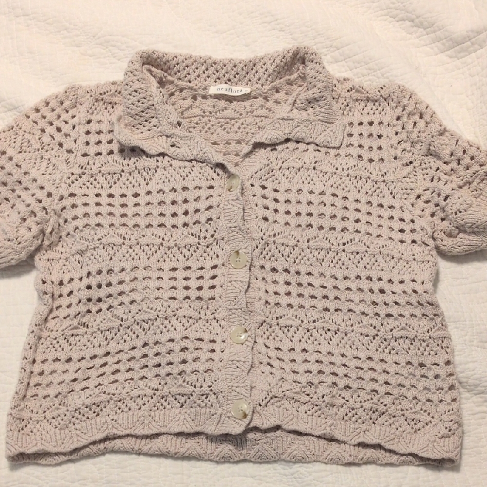 Elegant Beige Knit Cardigan